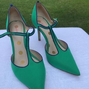 Boden green & navy pumps